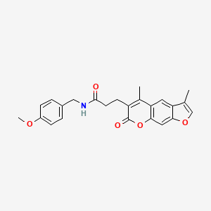 molecular formula C24H23NO5 B14991326 3-(3,5-dimethyl-7-oxo-7H-furo[3,2-g]chromen-6-yl)-N-(4-methoxybenzyl)propanamide 