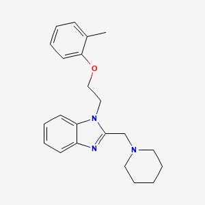 molecular formula C22H27N3O B14991345 1-[2-(2-methylphenoxy)ethyl]-2-(piperidin-1-ylmethyl)-1H-benzimidazole 