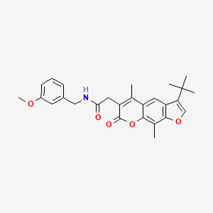 2-(3-tert-butyl-5,9-dimethyl-7-oxo-7H-furo[3,2-g]chromen-6-yl)-N-(3-methoxybenzyl)acetamide