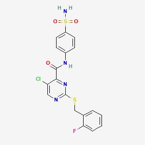 5-chloro-2-[(2-fluorobenzyl)sulfanyl]-N-(4-sulfamoylphenyl)pyrimidine-4-carboxamide