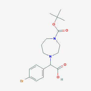 molecular formula C18H25BrN2O4 B1499141 Ácido (4-bromofenil)(4-Boc-1,4-diazepán-1-il)acético CAS No. 834884-94-5