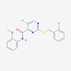 5-chloro-2-[(2-fluorobenzyl)sulfanyl]-N-(2-methoxyphenyl)pyrimidine-4-carboxamide