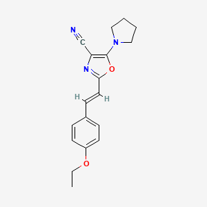 2-[(E)-2-(4-ethoxyphenyl)ethenyl]-5-(pyrrolidin-1-yl)-1,3-oxazole-4-carbonitrile