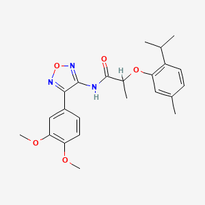 molecular formula C23H27N3O5 B14991489 N-[4-(3,4-dimethoxyphenyl)-1,2,5-oxadiazol-3-yl]-2-[5-methyl-2-(propan-2-yl)phenoxy]propanamide 