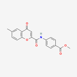 molecular formula C19H15NO5 B14991503 methyl 4-{[(6-methyl-4-oxo-4H-chromen-2-yl)carbonyl]amino}benzoate 