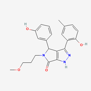 molecular formula C22H23N3O4 B14991507 3-(2-hydroxy-5-methylphenyl)-4-(3-hydroxyphenyl)-5-(3-methoxypropyl)-4,5-dihydropyrrolo[3,4-c]pyrazol-6(1H)-one 