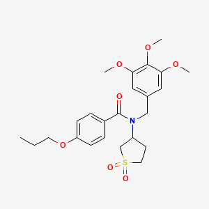 molecular formula C24H31NO7S B14991514 N-(1,1-dioxidotetrahydrothiophen-3-yl)-4-propoxy-N-(3,4,5-trimethoxybenzyl)benzamide 