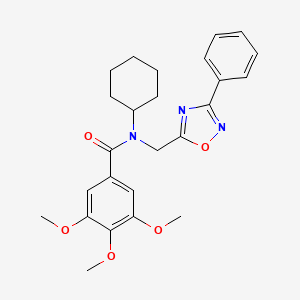 N-cyclohexyl-3,4,5-trimethoxy-N-[(3-phenyl-1,2,4-oxadiazol-5-yl)methyl]benzamide