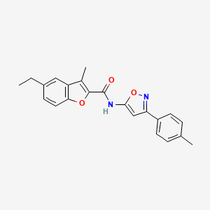 molecular formula C22H20N2O3 B14991577 5-ethyl-3-methyl-N-[3-(4-methylphenyl)-1,2-oxazol-5-yl]-1-benzofuran-2-carboxamide 