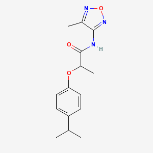 molecular formula C15H19N3O3 B14991578 N-(4-methyl-1,2,5-oxadiazol-3-yl)-2-[4-(propan-2-yl)phenoxy]propanamide 