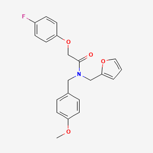 molecular formula C21H20FNO4 B14991583 2-(4-fluorophenoxy)-N-(furan-2-ylmethyl)-N-(4-methoxybenzyl)acetamide 