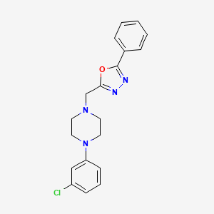 1-(3-Chlorophenyl)-4-[(5-phenyl-1,3,4-oxadiazol-2-yl)methyl]piperazine