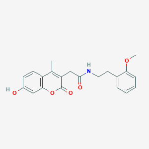 molecular formula C21H21NO5 B14991613 2-(7-hydroxy-4-methyl-2-oxo-2H-chromen-3-yl)-N-[2-(2-methoxyphenyl)ethyl]acetamide 