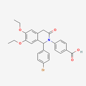 molecular formula C26H24BrNO5 B14991621 4-[1-(4-bromophenyl)-6,7-diethoxy-3-oxo-3,4-dihydroisoquinolin-2(1H)-yl]benzoic acid 