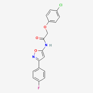 2-(4-chlorophenoxy)-N-[3-(4-fluorophenyl)-1,2-oxazol-5-yl]acetamide