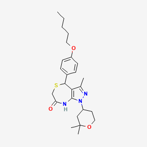 1-(2,2-dimethyltetrahydro-2H-pyran-4-yl)-3-methyl-4-[4-(pentyloxy)phenyl]-4,6-dihydro-1H-pyrazolo[3,4-e][1,4]thiazepin-7-ol