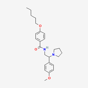 N-[2-(4-methoxyphenyl)-2-(pyrrolidin-1-yl)ethyl]-4-(pentyloxy)benzamide