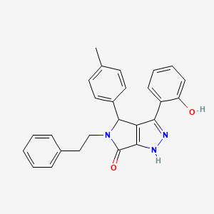 3-(2-hydroxyphenyl)-4-(4-methylphenyl)-5-(2-phenylethyl)-4,5-dihydropyrrolo[3,4-c]pyrazol-6(1H)-one