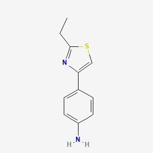 molecular formula C11H12N2S B1499168 4-(2-Ethyl-1,3-thiazol-4-yl)aniline 