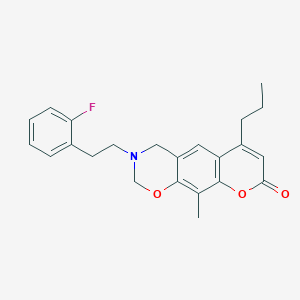 3-[2-(2-fluorophenyl)ethyl]-10-methyl-6-propyl-3,4-dihydro-2H,8H-chromeno[6,7-e][1,3]oxazin-8-one