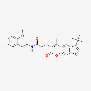 molecular formula C29H33NO5 B14991726 3-(3-tert-butyl-5,9-dimethyl-7-oxo-7H-furo[3,2-g]chromen-6-yl)-N-[2-(2-methoxyphenyl)ethyl]propanamide 