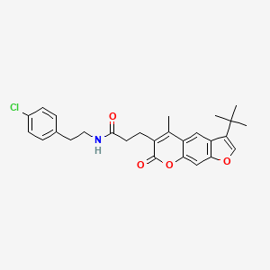 molecular formula C27H28ClNO4 B14991739 3-(3-tert-butyl-5-methyl-7-oxo-7H-furo[3,2-g]chromen-6-yl)-N-[2-(4-chlorophenyl)ethyl]propanamide 