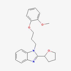 molecular formula C21H24N2O3 B14991767 1-[3-(2-methoxyphenoxy)propyl]-2-(tetrahydrofuran-2-yl)-1H-benzimidazole 