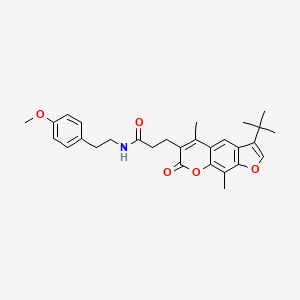 molecular formula C29H33NO5 B14991774 3-(3-tert-butyl-5,9-dimethyl-7-oxo-7H-furo[3,2-g]chromen-6-yl)-N-[2-(4-methoxyphenyl)ethyl]propanamide 