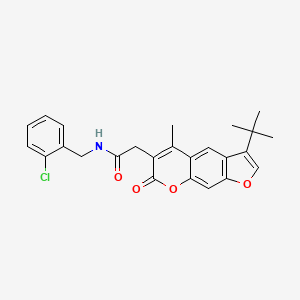 2-(3-tert-butyl-5-methyl-7-oxo-7H-furo[3,2-g]chromen-6-yl)-N-(2-chlorobenzyl)acetamide