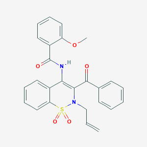 molecular formula C26H22N2O5S B14991784 N-(2-allyl-3-benzoyl-1,1-dioxido-2H-1,2-benzothiazin-4-yl)-2-methoxybenzamide 