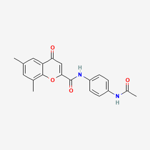 molecular formula C20H18N2O4 B14991791 N-[4-(acetylamino)phenyl]-6,8-dimethyl-4-oxo-4H-chromene-2-carboxamide 