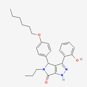 molecular formula C26H31N3O3 B14991796 4-[4-(hexyloxy)phenyl]-3-(2-hydroxyphenyl)-5-propyl-4,5-dihydropyrrolo[3,4-c]pyrazol-6(1H)-one 