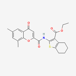 molecular formula C23H23NO5S B14991809 ethyl 2-{[(6,8-dimethyl-4-oxo-4H-chromen-2-yl)carbonyl]amino}-4,5,6,7-tetrahydro-1-benzothiophene-3-carboxylate 