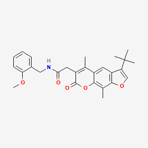 2-(3-tert-butyl-5,9-dimethyl-7-oxo-7H-furo[3,2-g]chromen-6-yl)-N-(2-methoxybenzyl)acetamide