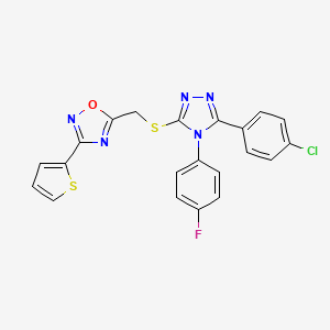 5-({[5-(4-chlorophenyl)-4-(4-fluorophenyl)-4H-1,2,4-triazol-3-yl]sulfanyl}methyl)-3-(thiophen-2-yl)-1,2,4-oxadiazole