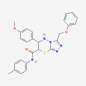 molecular formula C26H25N5O3S B14991824 6-(4-methoxyphenyl)-N-(4-methylphenyl)-3-(phenoxymethyl)-6,7-dihydro-5H-[1,2,4]triazolo[3,4-b][1,3,4]thiadiazine-7-carboxamide 