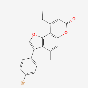 molecular formula C20H15BrO3 B14991847 3-(4-bromophenyl)-9-ethyl-4-methyl-7H-furo[2,3-f]chromen-7-one 