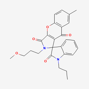 molecular formula C26H26N2O5 B14991876 2-(3-methoxypropyl)-7-methyl-1'-propyl-2H-spiro[chromeno[2,3-c]pyrrole-1,3'-indole]-2',3,9(1'H)-trione 