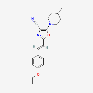 molecular formula C20H23N3O2 B14991893 2-[(E)-2-(4-ethoxyphenyl)ethenyl]-5-(4-methylpiperidin-1-yl)-1,3-oxazole-4-carbonitrile 