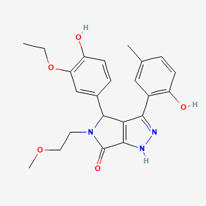 molecular formula C23H25N3O5 B14991894 4-(3-ethoxy-4-hydroxyphenyl)-3-(2-hydroxy-5-methylphenyl)-5-(2-methoxyethyl)-4,5-dihydropyrrolo[3,4-c]pyrazol-6(1H)-one 