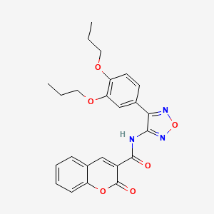 molecular formula C24H23N3O6 B14991920 N-[4-(3,4-dipropoxyphenyl)-1,2,5-oxadiazol-3-yl]-2-oxo-2H-chromene-3-carboxamide 