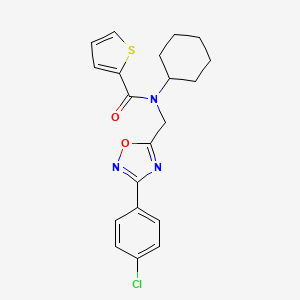 N-{[3-(4-chlorophenyl)-1,2,4-oxadiazol-5-yl]methyl}-N-cyclohexylthiophene-2-carboxamide