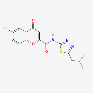 molecular formula C16H14ClN3O3S B14991929 6-chloro-N-[5-(2-methylpropyl)-1,3,4-thiadiazol-2-yl]-4-oxo-4H-chromene-2-carboxamide 