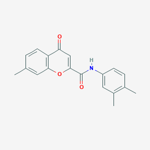 molecular formula C19H17NO3 B14991930 N-(3,4-dimethylphenyl)-7-methyl-4-oxo-4H-chromene-2-carboxamide 