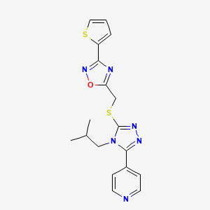 4-[4-(2-methylpropyl)-5-({[3-(thiophen-2-yl)-1,2,4-oxadiazol-5-yl]methyl}sulfanyl)-4H-1,2,4-triazol-3-yl]pyridine