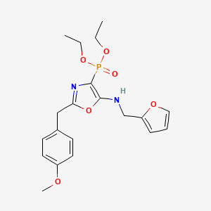 molecular formula C20H25N2O6P B14991955 Diethyl (5-{[(furan-2-YL)methyl]amino}-2-[(4-methoxyphenyl)methyl]-1,3-oxazol-4-YL)phosphonate 