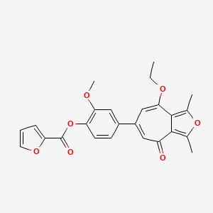 4-(8-ethoxy-1,3-dimethyl-4-oxo-4H-cyclohepta[c]furan-6-yl)-2-methoxyphenyl furan-2-carboxylate