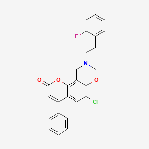 molecular formula C25H19ClFNO3 B14991964 6-chloro-9-[2-(2-fluorophenyl)ethyl]-4-phenyl-9,10-dihydro-2H,8H-chromeno[8,7-e][1,3]oxazin-2-one 