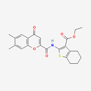 molecular formula C23H23NO5S B14991977 ethyl 2-{[(6,7-dimethyl-4-oxo-4H-chromen-2-yl)carbonyl]amino}-4,5,6,7-tetrahydro-1-benzothiophene-3-carboxylate 