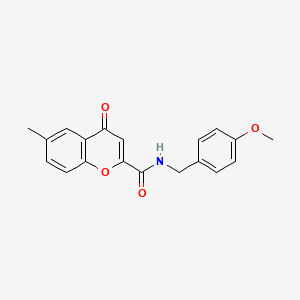 molecular formula C19H17NO4 B14991985 N-(4-methoxybenzyl)-6-methyl-4-oxo-4H-chromene-2-carboxamide 